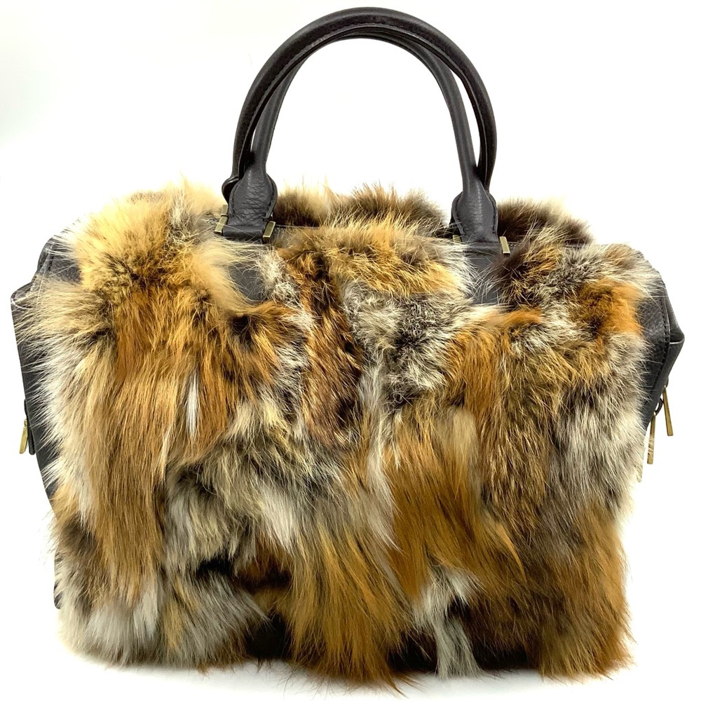 Michael Kors Collection Fox Fur Oversized Satchel